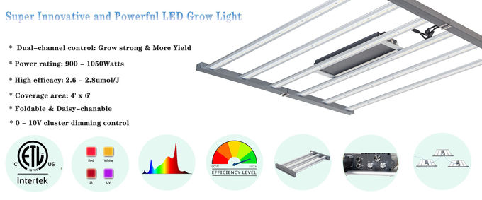 La barre de LED élèvent les lumières 3045umol/S 660nm 1050w Dimmable que le plein spectre mené élèvent 0 léger